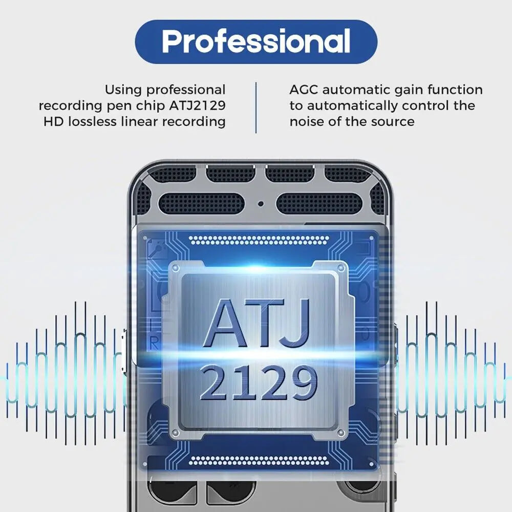 64GB Rechargeable LCD Digital Audio Sound Voice Recorder Dictaphone MP3 Player by Anti Spier