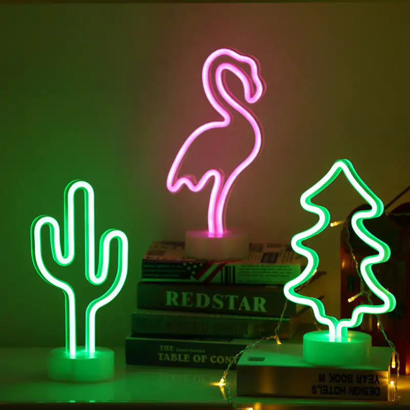 Tropical Nights Neon Deco Lights With Remote Control by Anti Spier