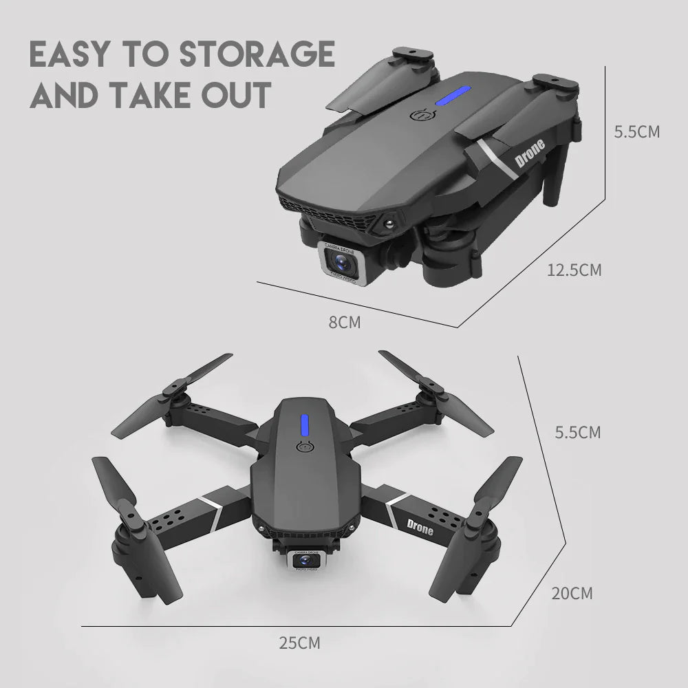 2023 New RC Drone With 4K HD Dual Camera WiFi FPV Foldable Quadcopter +4 Battery by Anti Spier