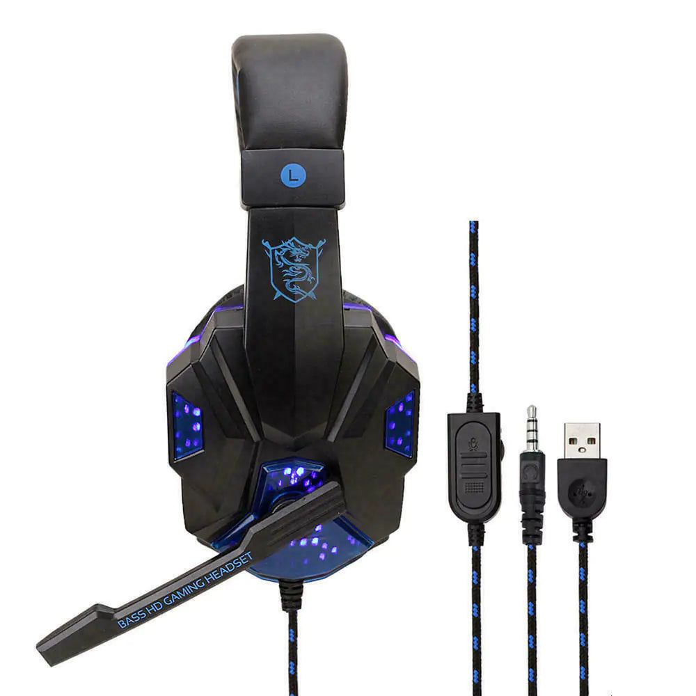 3.5mm Gaming Headset Mic LED Headphones Stereo Bass Surround For PC PS4 Xbox One by Anti Spier