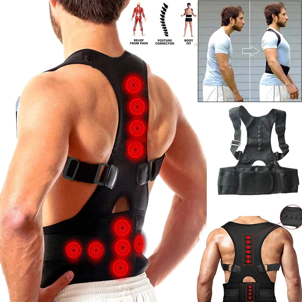 Posture Corrector Support Magnetic Back Shoulder Brace Belt Band For Men Women by Anti Spier