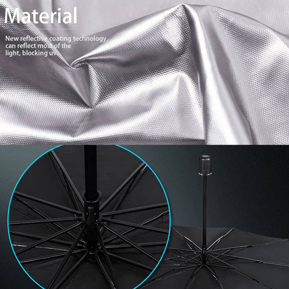 57" Car Windshield Sun Shade Foldable Umbrella Front Window Cover Visor Umbrella by Anti Spier
