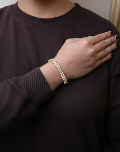 14K Gold 5.00 Cttw Square Princess Cut White Diamond Rectangular Invisible Set Link Tennis Bracelet (H-I Color, SI2-I1 Clarity) - 7.25” Inches by Anti Spier