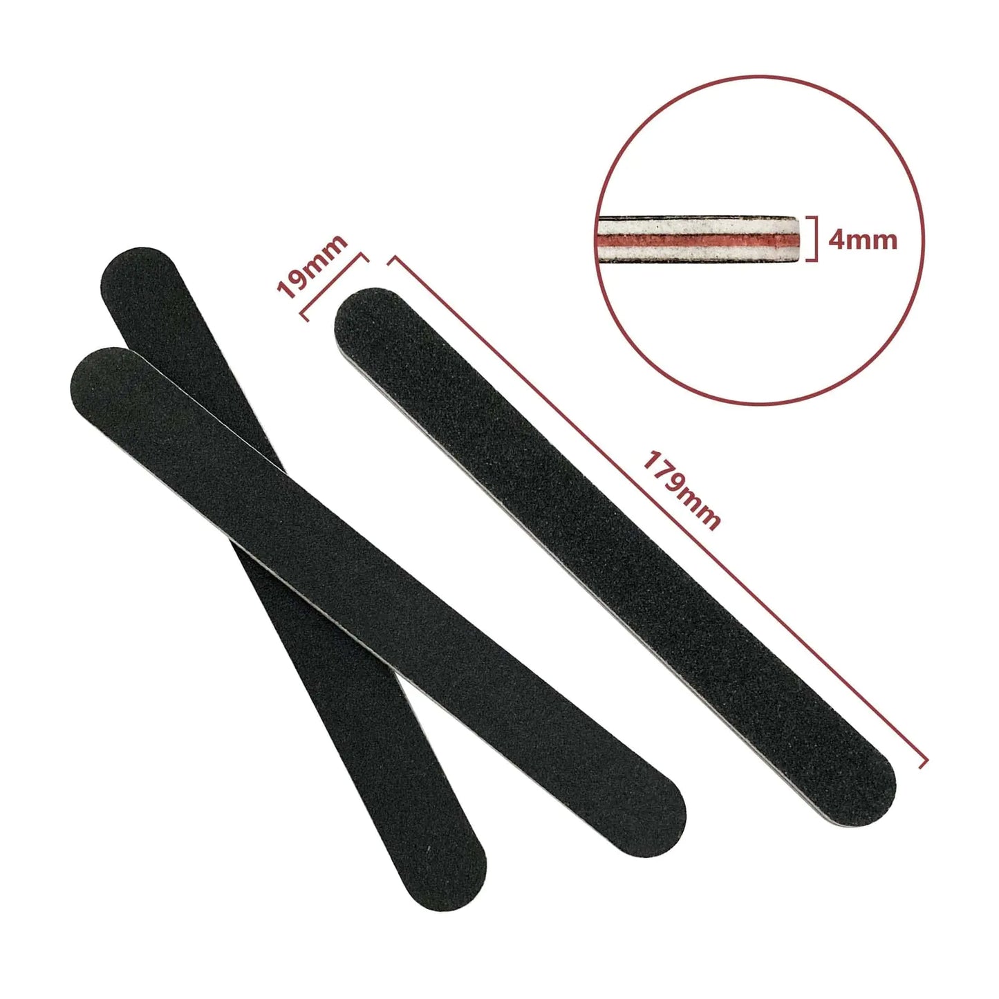 20 Pack 100/180 Grit Nail Files, Black Professional Reusable Emery Boards Manicure Tool for Acrylic Nails, Nail Buffering Files by Anti Spier