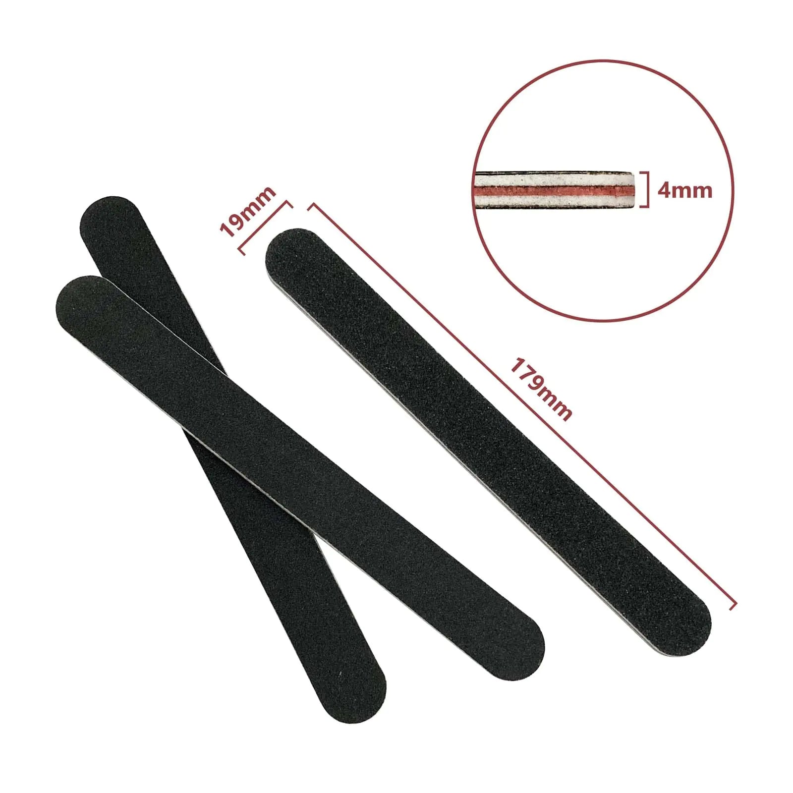 20 Pack 100/180 Grit Nail Files, Black Professional Reusable Emery Boards Manicure Tool for Acrylic Nails, Nail Buffering Files by Anti Spier
