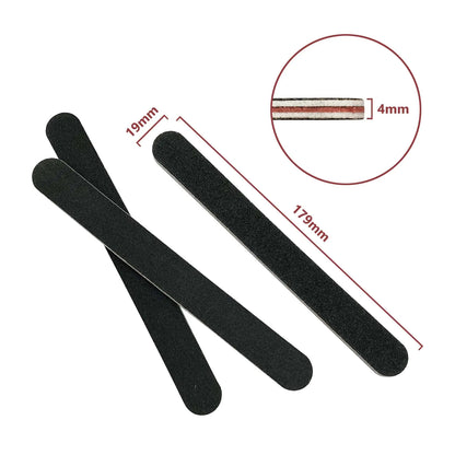 20 Pack 100/180 Grit Nail Files, Black Professional Reusable Emery Boards Manicure Tool for Acrylic Nails, Nail Buffering Files by Anti Spier