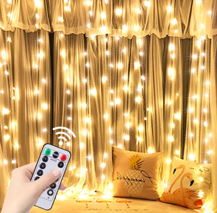Remote control curtain lights by Anti Spier