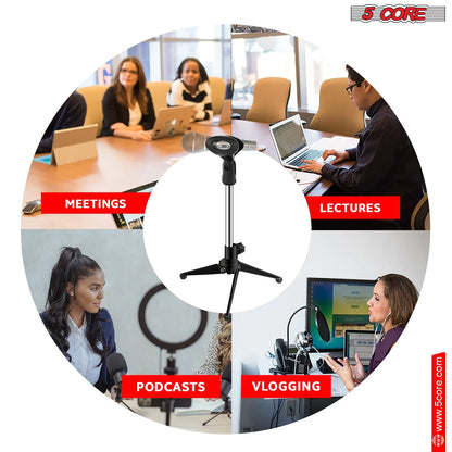 5Core Desktop Mic Stand Tripod Universal Desk Microphone Holder Table Top Stands by Anti Spier