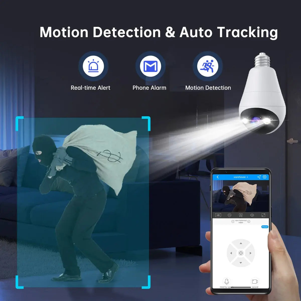 WiFi Bulb Camera with Night Vision by Anti Spier