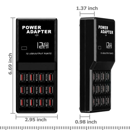 Multi 12 Port USB Charging Station Hub Desktop Wall Cell Phone Charger Organizer by Anti Spier
