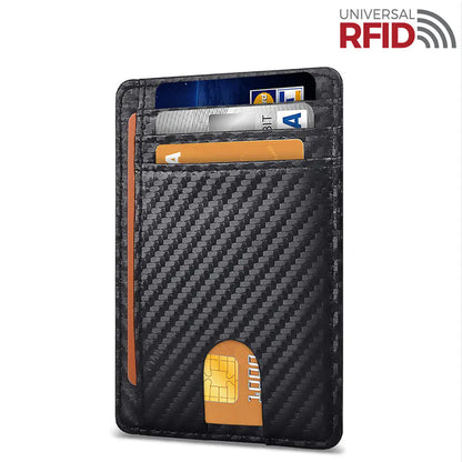 Leather Slim Wallet Credit Card Holder RFID Blocking Pocket ID Money USA by Anti Spier