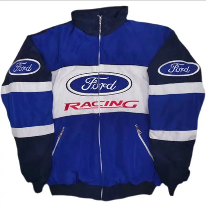 F1 Motorcycle Racing Jacket with Vintage Embroidery by Anti Spier