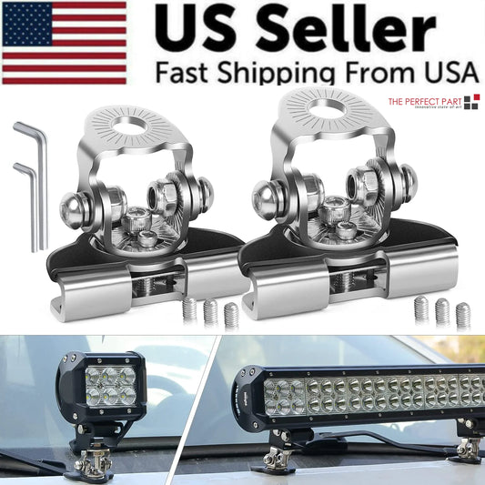 2PCS Pillar Hood Led Work Light Bar Mount Bracket Clamp Holder Offroad Universal by Anti Spier