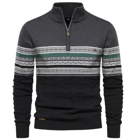 Men's Stand-up Collar Half-Zip Sweater by Anti Spier
