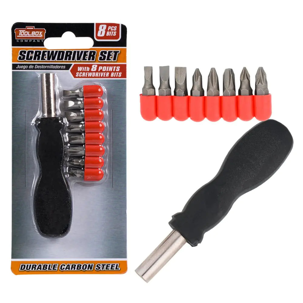 4" Screwdriver Set with 8 points Screwdriver Bits - 9pc by Anti Spier