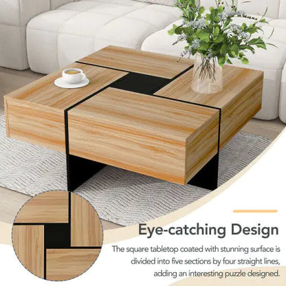 Unique Design Coffee Table With 4 Hidden Storage Compartments by Anti Spier