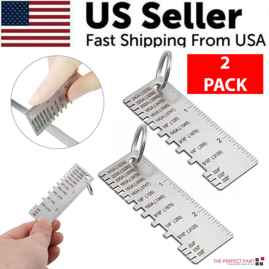 2PCS Thickness Gage Sheet Metal Gauge Measuring Tool Wire Gauge Stainless Steel by Anti Spier