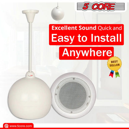 5Core Pendant Hanging Wall Speaker 15W Commercial Ceiling Mount speakers 8 Ohm Office Home Restaurant by Anti Spier