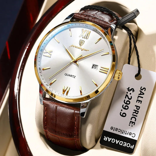 Leather Men Quartz Luxury Watches by Anti Spier