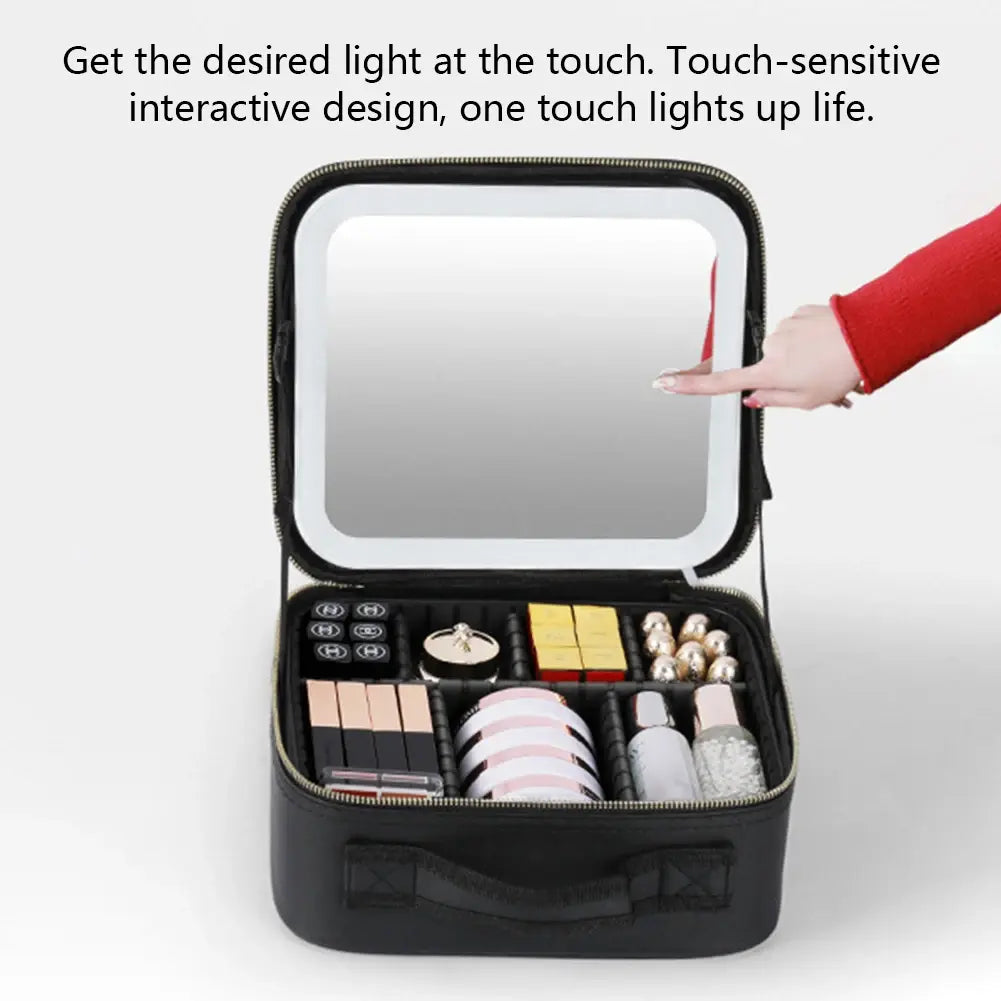 Smart LED Cosmetic Case with Mirror by Anti Spier
