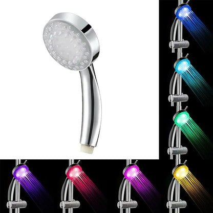 Handheld 7 Color Changing LED Light Water Bath Home Bathroom Shower Head Glow by Anti Spier