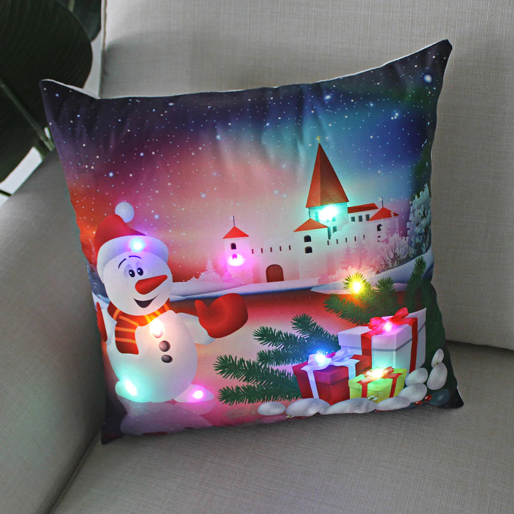 Super Soft Plush Christmas LED Lantern Pillowcase by Anti Spier