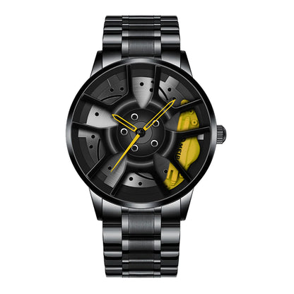 Men's Vacuum Plating Wheel Style Quartz Watch by Anti Spier