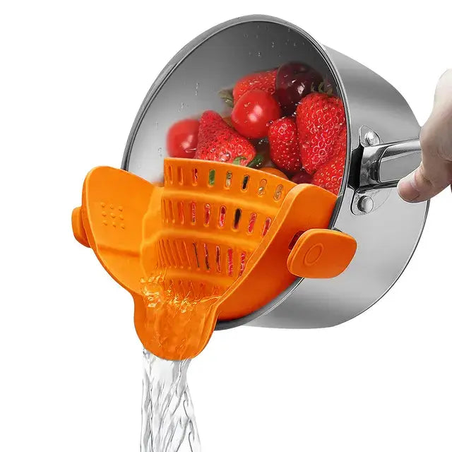 Multi-Functional Silicone Clip-On Strainer by Anti Spier