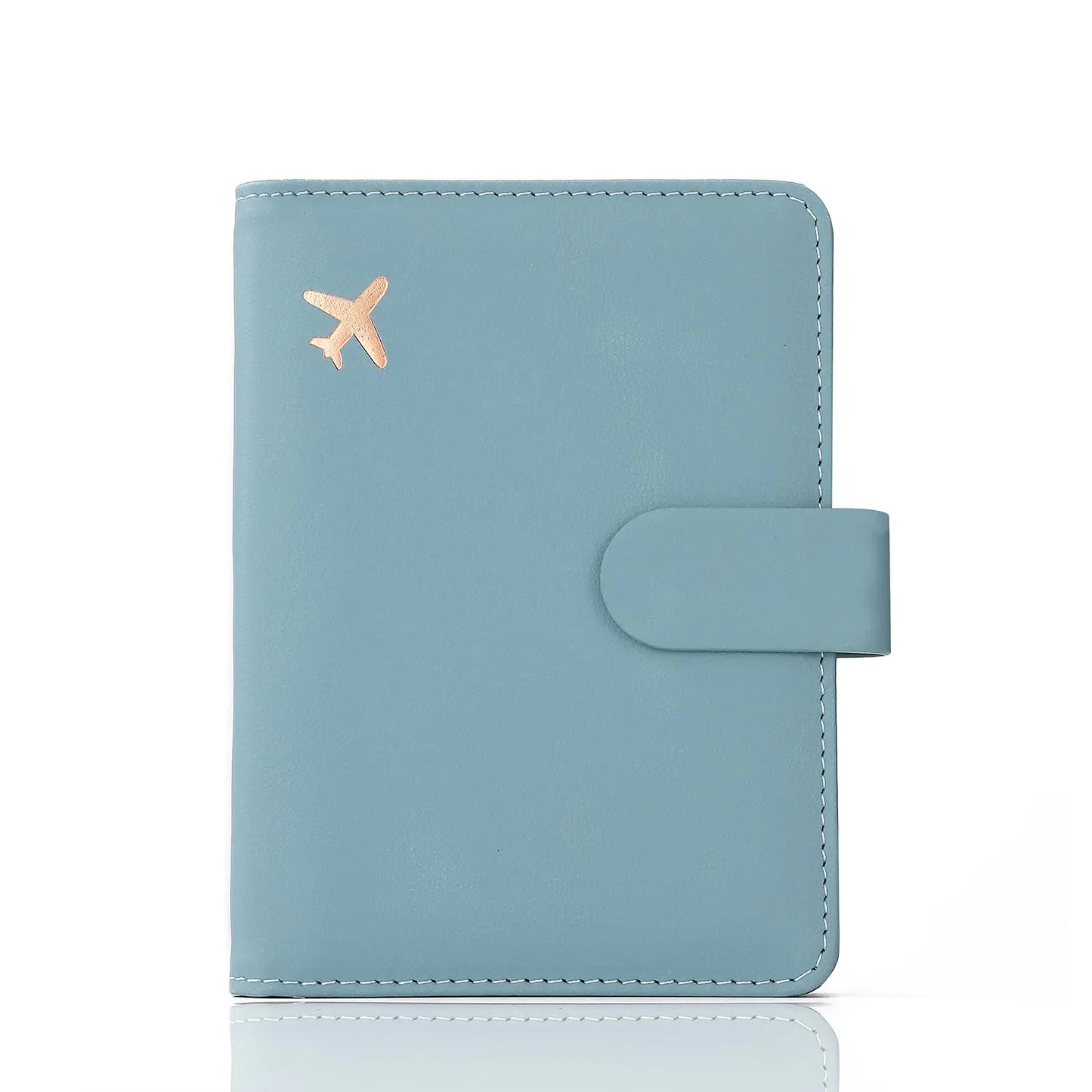 Melsbrinna Premium Leather Passport Holder Covers Case, Waterproof Rfid Blocking Travel Wallet Passport Holder with Pen Holder, Cute Passport Book for Women/Men Greyish green by Anti Spier