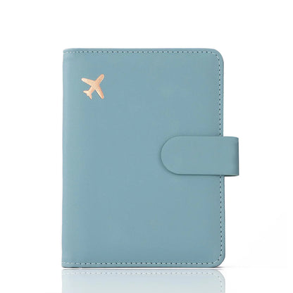 Melsbrinna Premium Leather Passport Holder Covers Case, Waterproof Rfid Blocking Travel Wallet Passport Holder with Pen Holder, Cute Passport Book for Women/Men Greyish green by Anti Spier