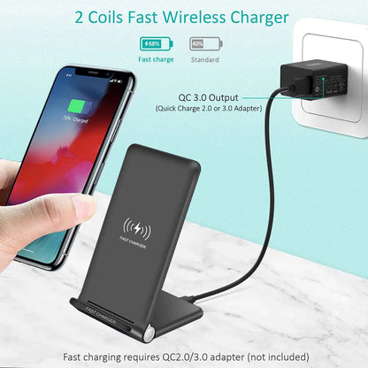 15W FAST WIRELESS CHARGER WITH STAND QUICK CHARGE by Anti Spier