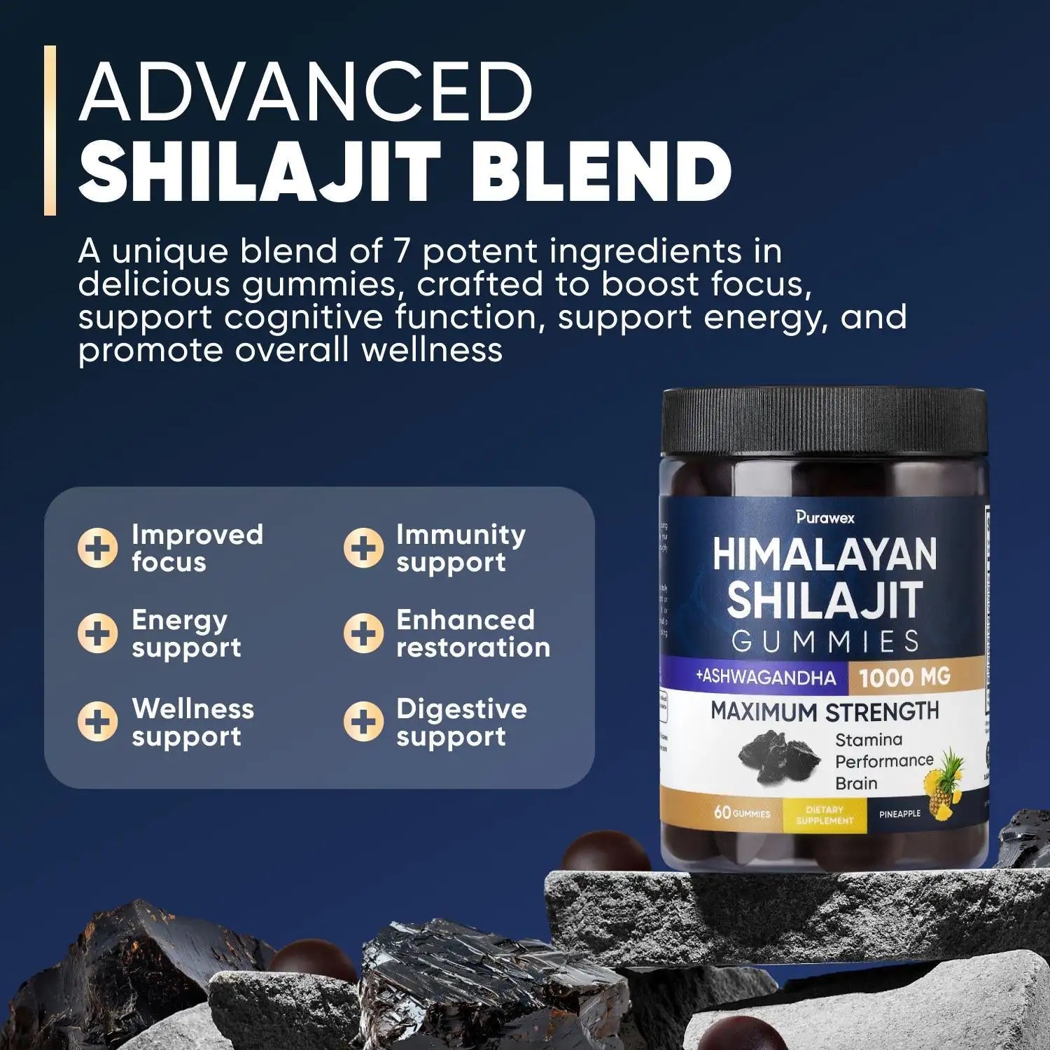 Shilajit Gummies 1000mg, Shilajit Gummies for Men and Women, Energy, Immunity by Anti Spier