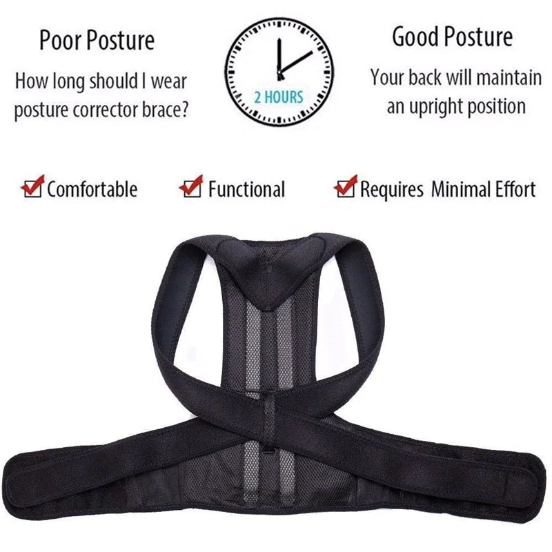 Adjustable Posture Corrector Low Back Support Shoulder Brace Belt For Men Women by Anti Spier