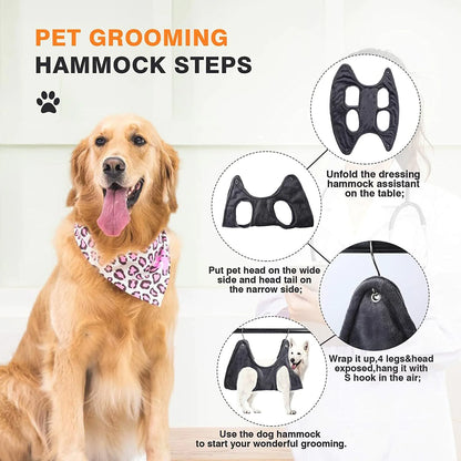 Portable Pet Dog Cat Grooming Hanging Hammock Harness Breathable Groom Helper US by Anti Spier