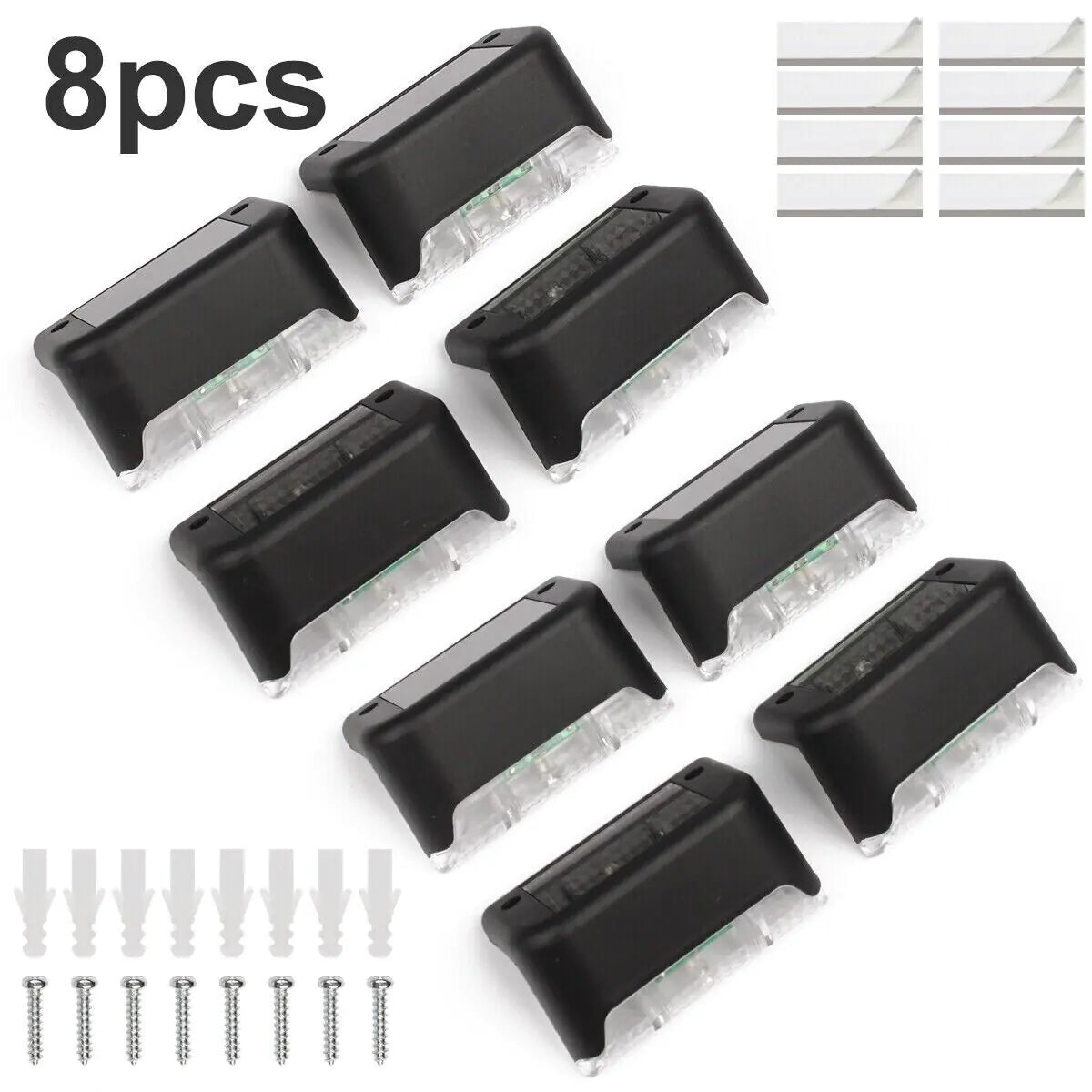8 Pack New Solar Deck Lights Outdoor Waterproof LED Steps Lamps For Stairs Fence by Anti Spier