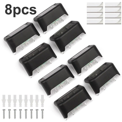 8 Pack New Solar Deck Lights Outdoor Waterproof LED Steps Lamps For Stairs Fence by Anti Spier