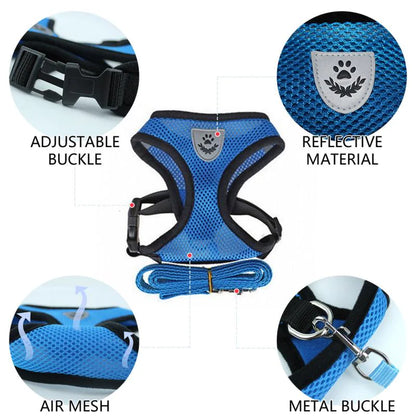 Cat Dog Pet Harness Adjustable Control Vest Dogs Reflective S M L XL Leash by Anti Spier