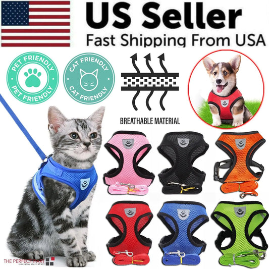 Cat Dog Pet Harness Adjustable Control Vest Dogs Reflective S M L XL Leash by Anti Spier