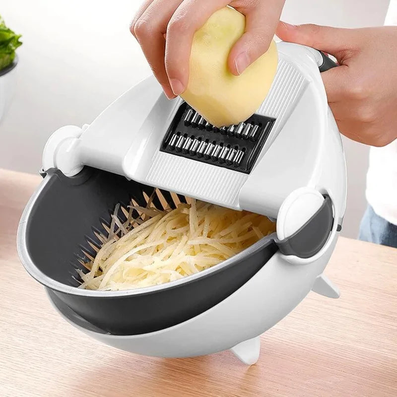 Magic Multifunctional Rotate Vegetable Cutter by Anti Spier