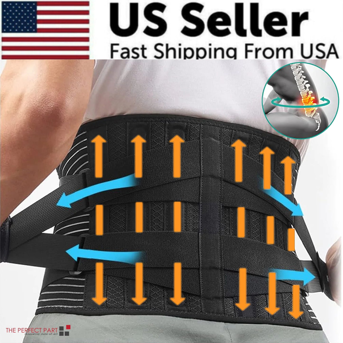 Adjustable Lower Back Brace Lumbar Support Waist Belt For Men Women Pain Relief by Anti Spier