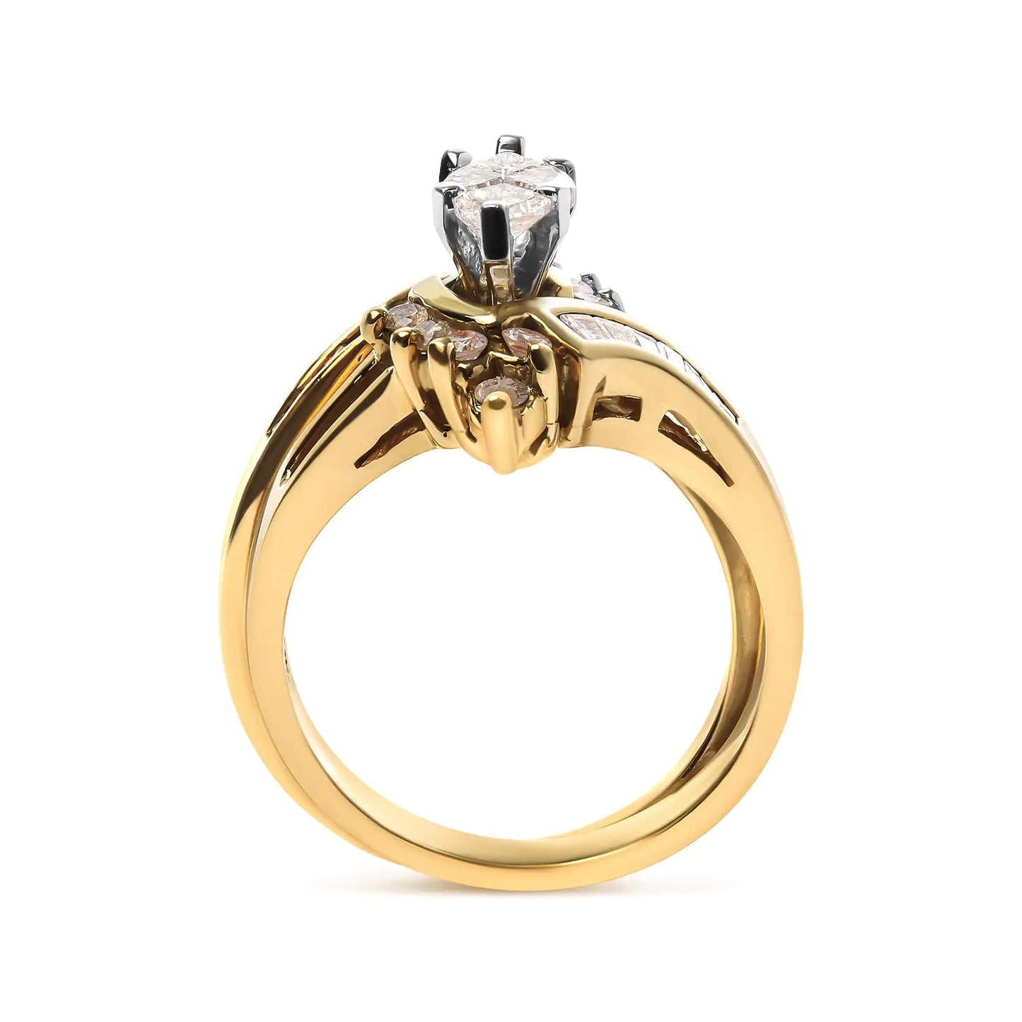 14K Two Tone 3/4 Cttw Diamond Engagement Ring Set (H-I Color, SI1-SI2 Clarity) by Anti Spier