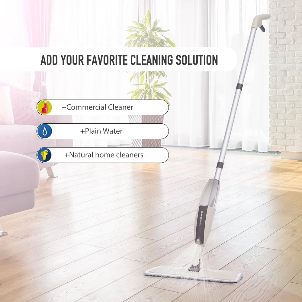 Floor Mop with Reusable Microfiber Pads by Anti Spier