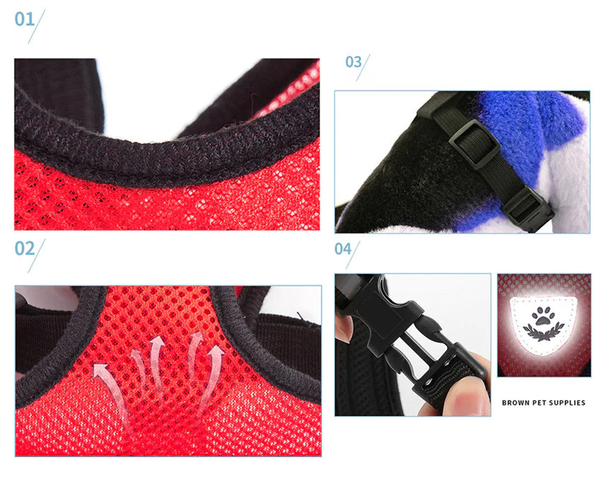 Cat Dog Pet Harness Adjustable Control Vest Dogs Reflective S M L XL Leash by Anti Spier