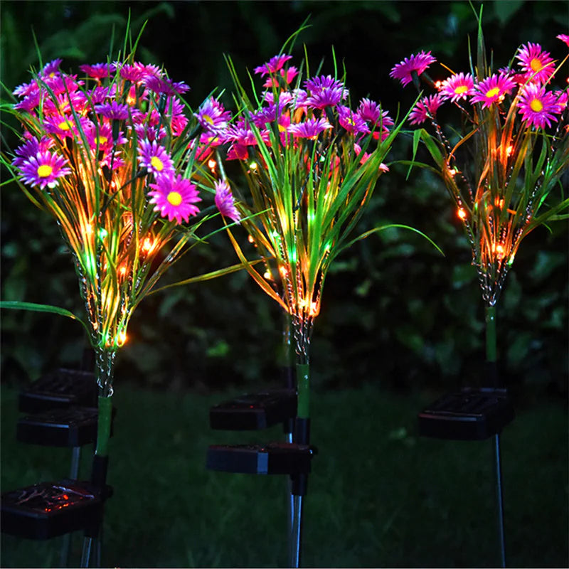 Solar Garden Lights LED Flower Stake Lamp Outdoor Yard Waterproof Patio Decor by Anti Spier