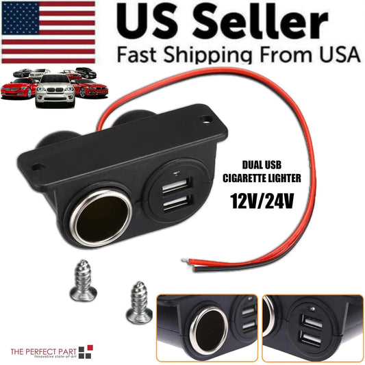 Car Cigarette Lighter Socket Splitter Dual USB Charger Power Adapter Outlet 12V by Anti Spier