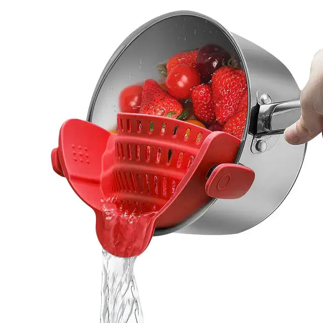Multi-Functional Silicone Clip-On Strainer by Anti Spier