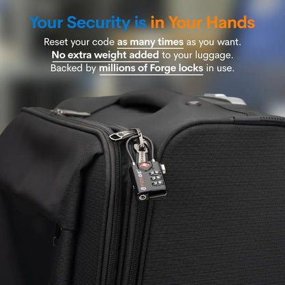 TSA Approved Cable Luggage Locks, Re-settable Combination with Alloy Body Black Single Pack by Anti Spier