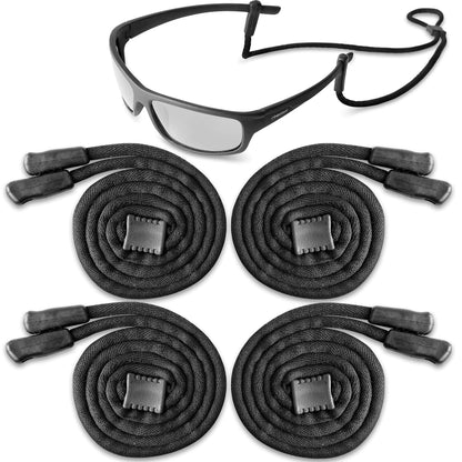 Eyeglasses String Holder Strap Glasses Cords 4 Pcs Black Adjustable 27 inch Long by Anti Spier