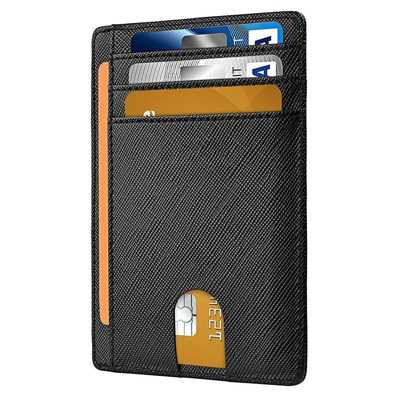 Leather Slim Wallet Credit Card Holder RFID Blocking Pocket ID Money USA by Anti Spier