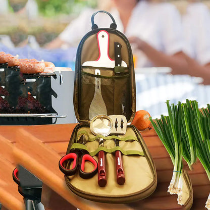 Outdoor Camping Cookware Set with BBQ Tools by Anti Spier
